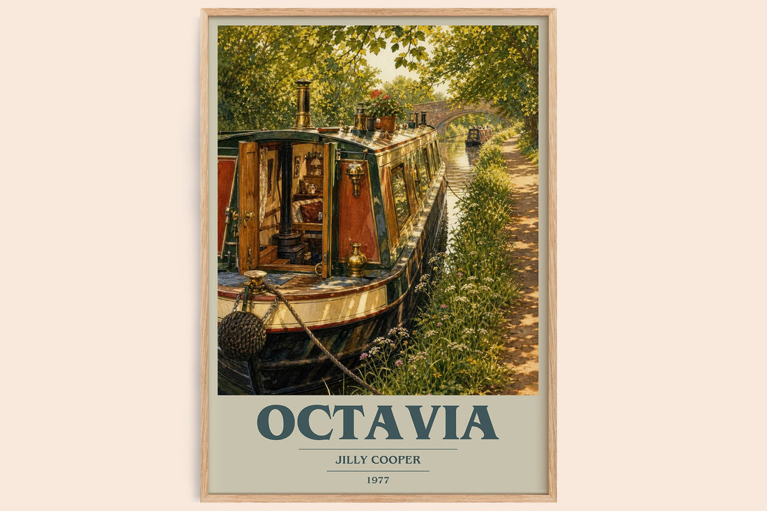 Octavia book cover book poster by Jilly Cooper – framed literary art print