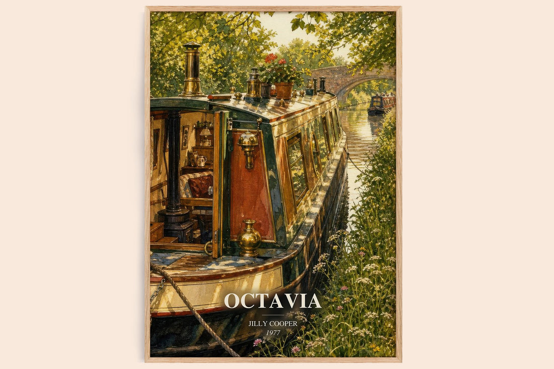 Octavia watercolour book poster by Jilly Cooper – framed literary art print