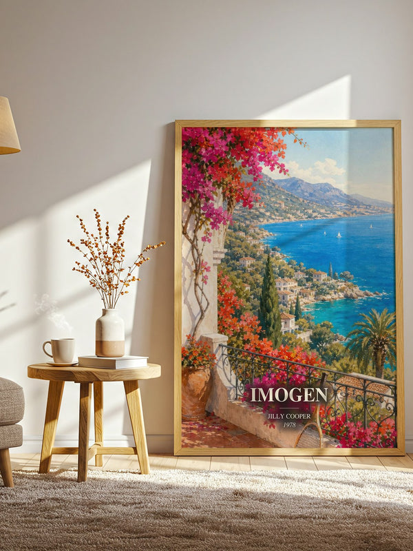 Imogen watercolour print in frame leaning in hallway – romance wall art
