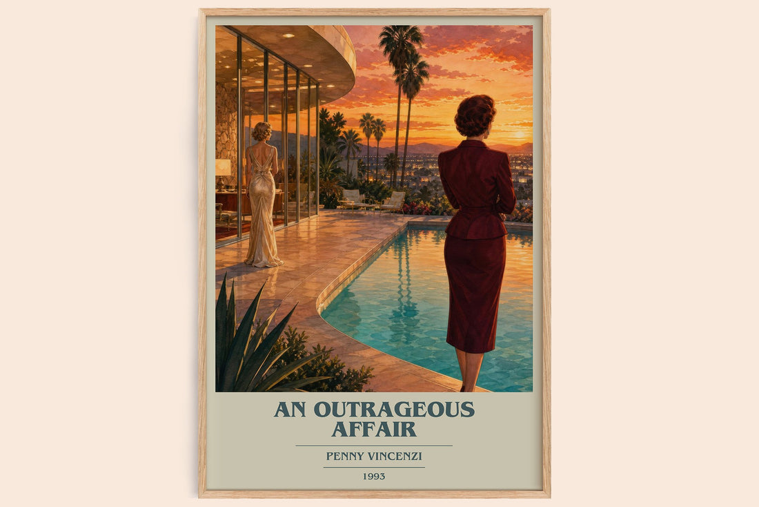 An Outrageous Affair book cover book poster by Penny Vincenzi – framed literary art print