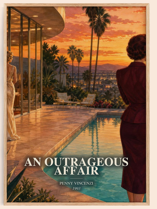 An Outrageous Affair Book Watercolour Illustration by Penny Vincenzi