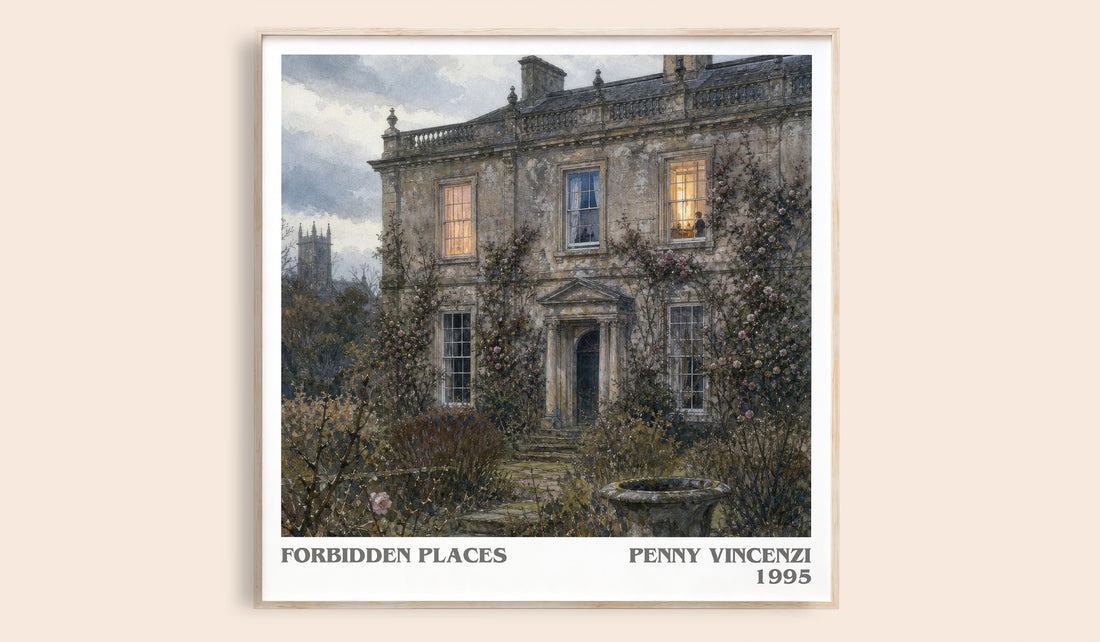 Forbidden Places literary book poster by Penny Vincenzi – framed literary art print