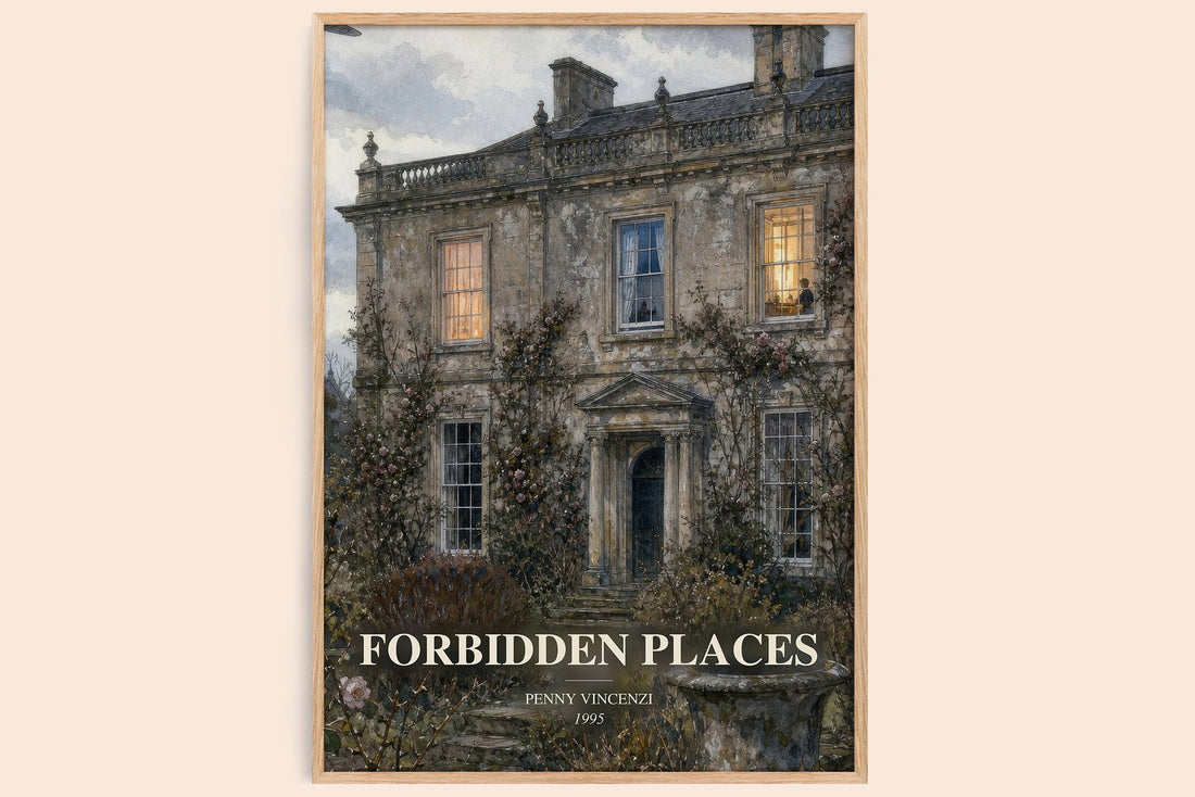 Forbidden Places watercolour book poster by Penny Vincenzi – framed literary art print