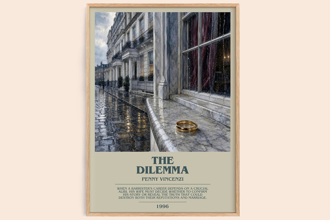 The Dilemma bookish book poster by Penny Vincenzi – framed literary art print