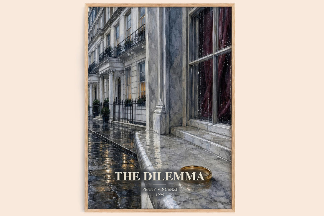 The Dilemma watercolour book poster by Penny Vincenzi – framed literary art print