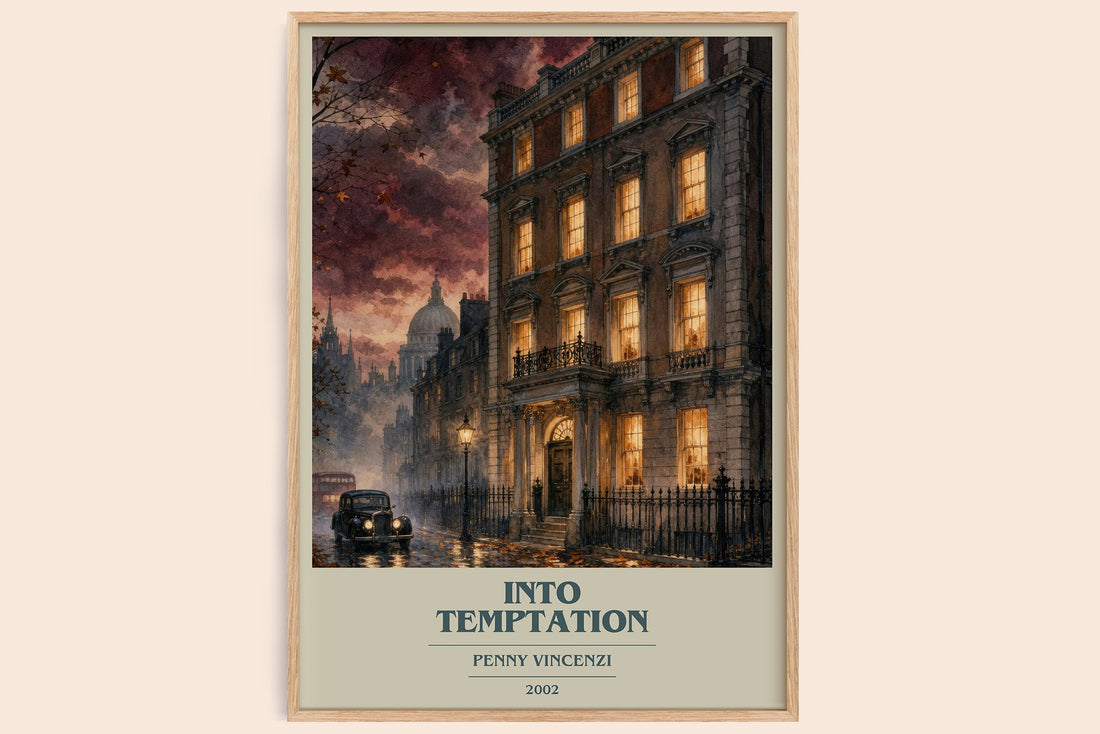 Into Temptation book cover book poster by Penny Vincenzi – framed literary art print