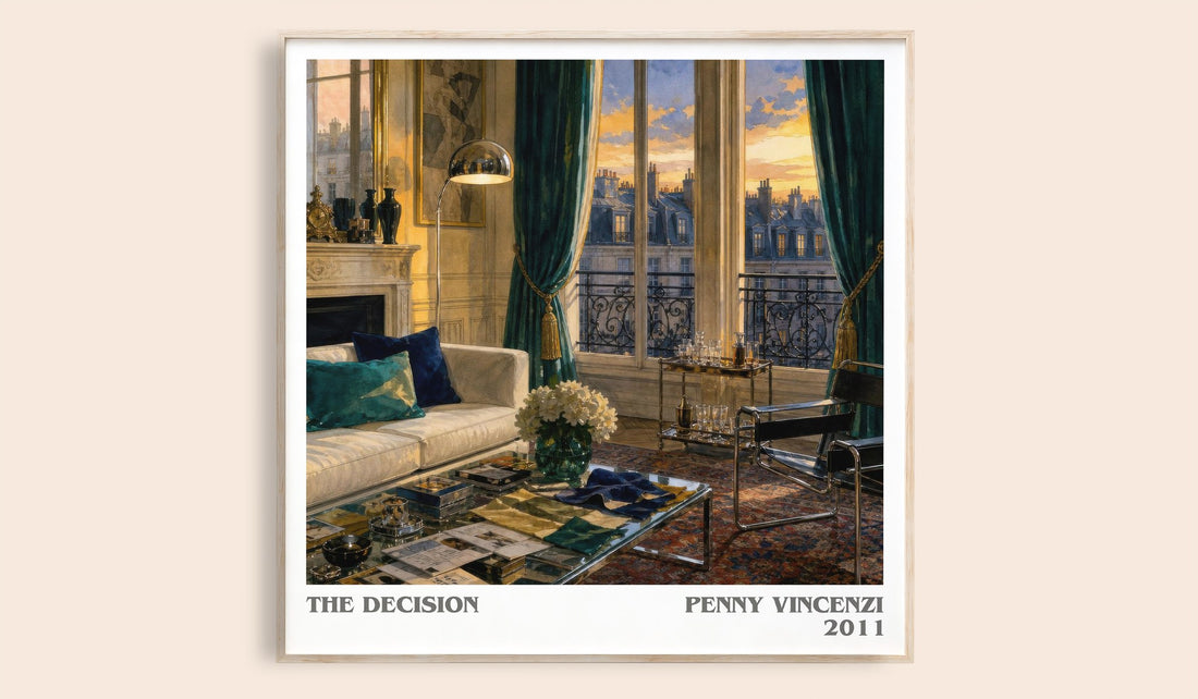 The Decision literary book poster by Penny Vincenzi – framed literary art print