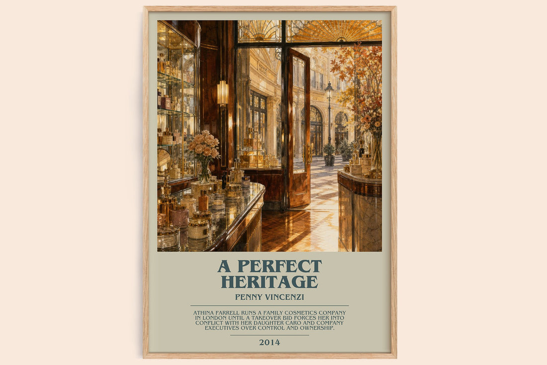 A Perfect Heritage bookish book poster by Penny Vincenzi – framed literary art print