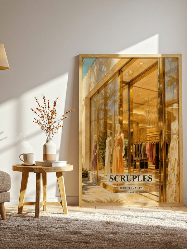 Scruples watercolour print in frame leaning in hallway – romance wall art