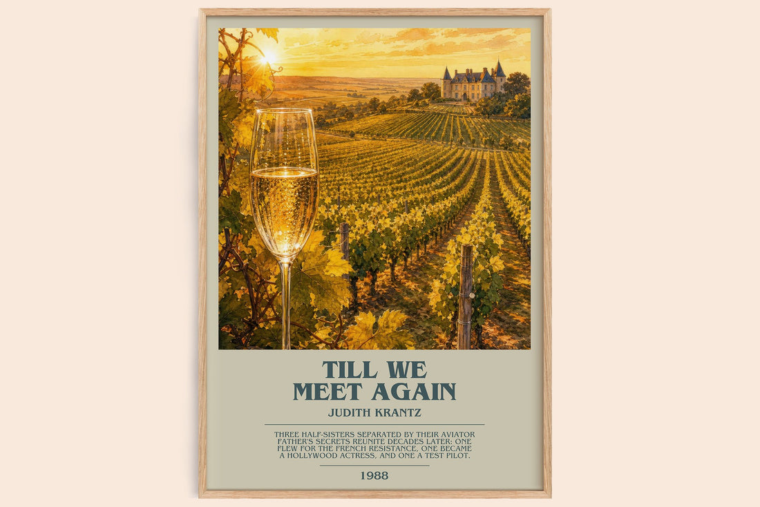 Till We Meet Again bookish book poster by Judith Krantz – framed literary art print