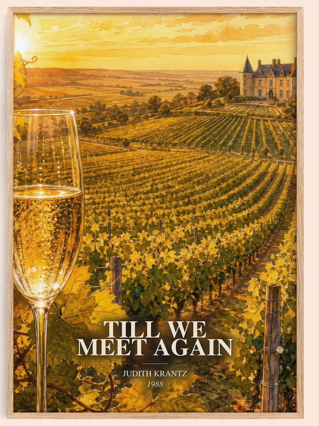 Till We Meet Again watercolour book poster by Judith Krantz – framed literary art print