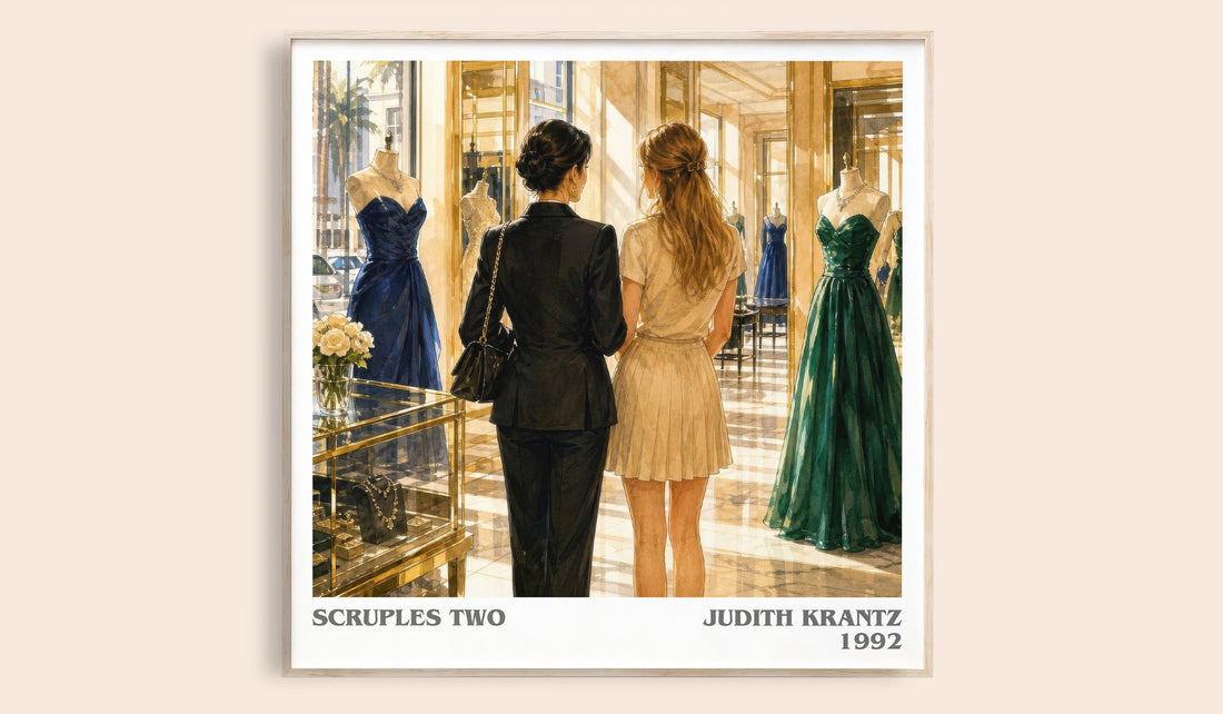Scruples Two literary book poster by Judith Krantz – framed literary art print