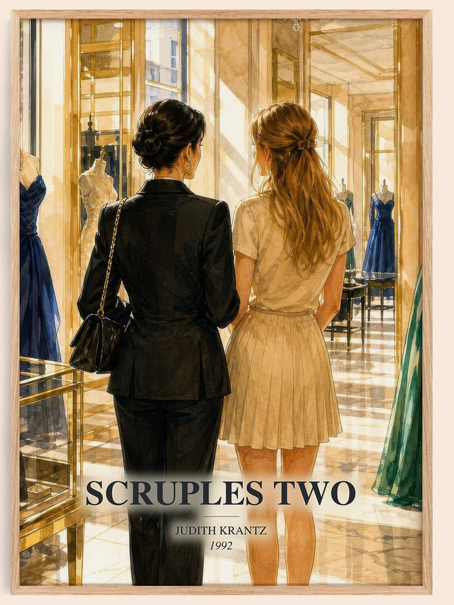 Scruples Two Book Watercolour Illustration by Judith Krantz