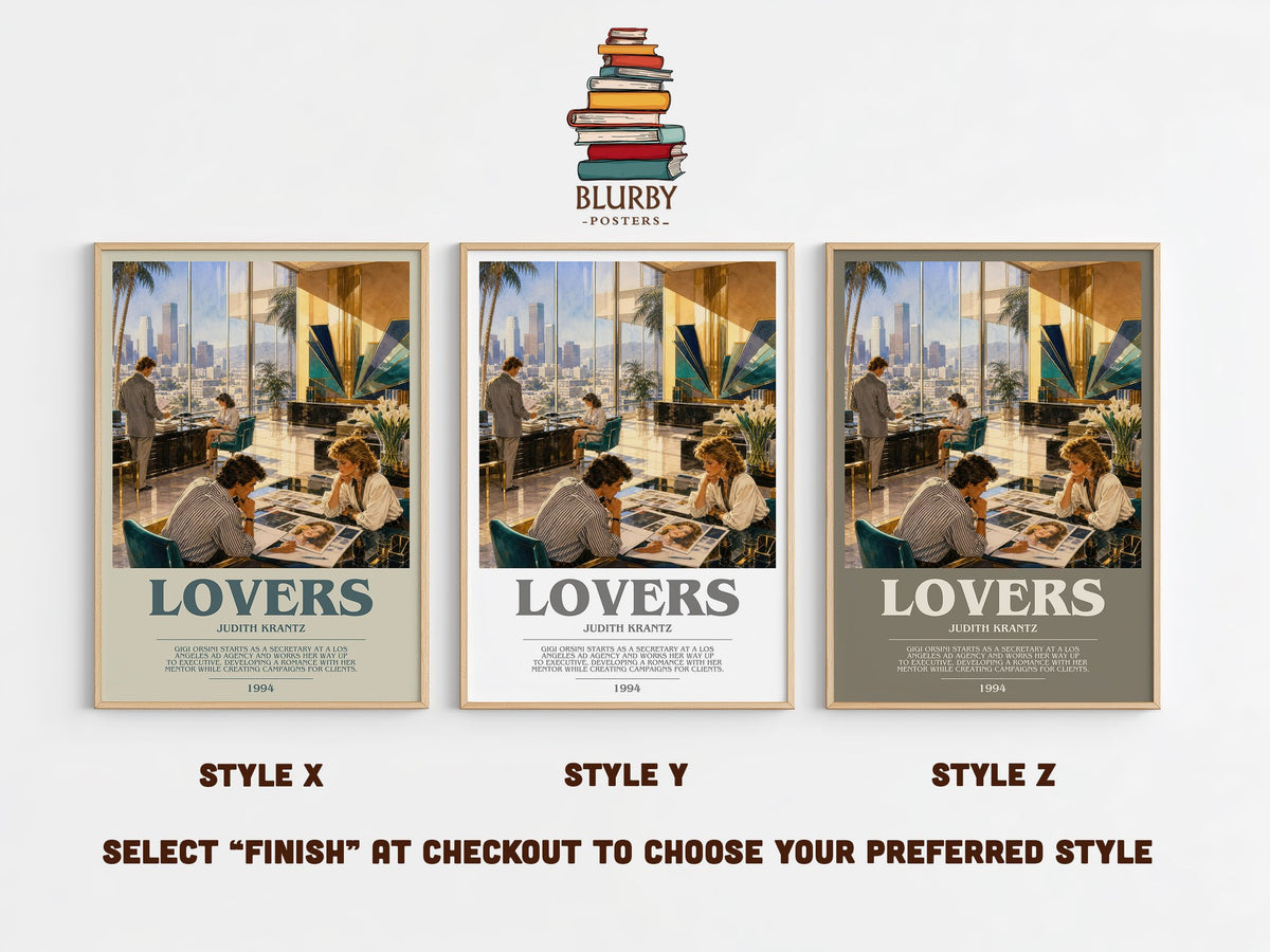 Lovers bookish print in frame leaning in hallway – romance wall art (mockup)