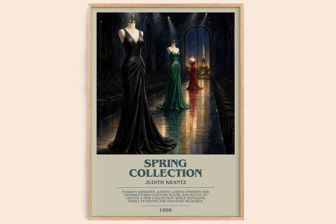 Spring Collection bookish book poster by Judith Krantz – framed literary art print