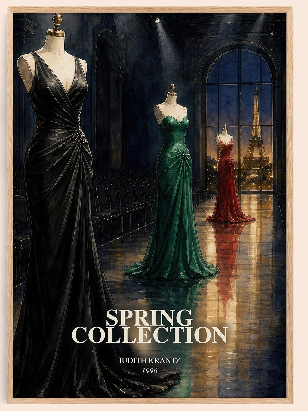 Spring Collection watercolour book poster by Judith Krantz – framed literary art print