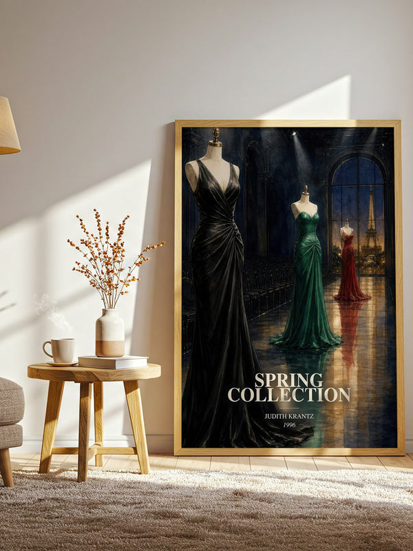 Spring Collection watercolour print in frame leaning in hallway – romance wall art