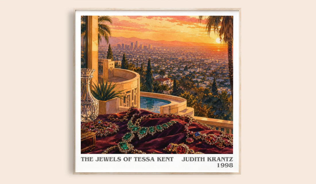 The Jewels of Tessa Kent literary book poster by Judith Krantz – framed literary art print