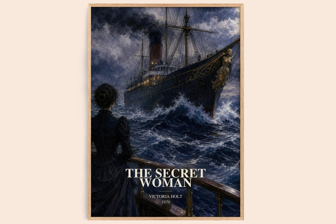 The Secret Woman watercolour book poster by Victoria Holt – framed literary art print