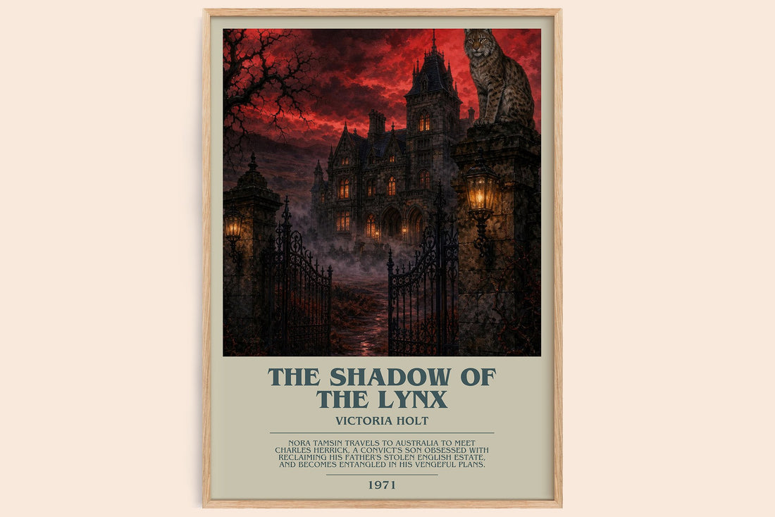 The Shadow of the Lynx bookish book poster by Victoria Holt – framed literary art print