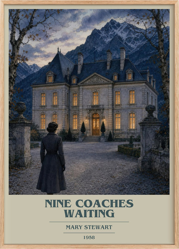 Nine Coaches Waiting Book Cover Poster by Mary Stewart