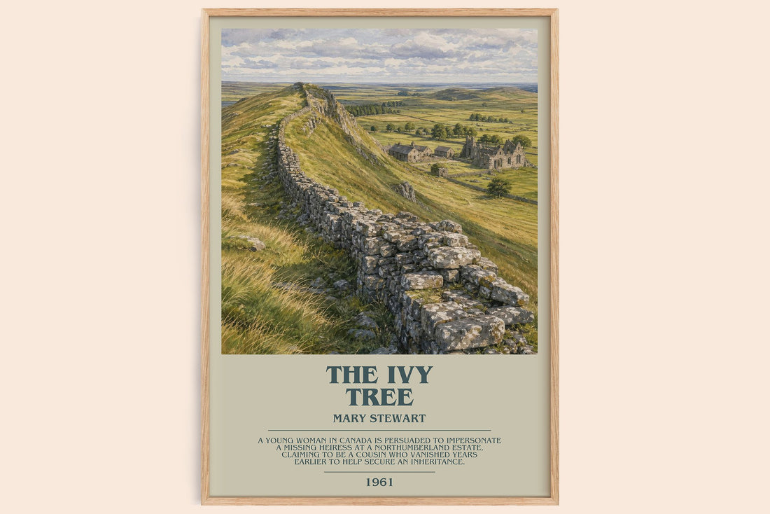 The Ivy Tree bookish book poster by Mary Stewart – framed literary art print