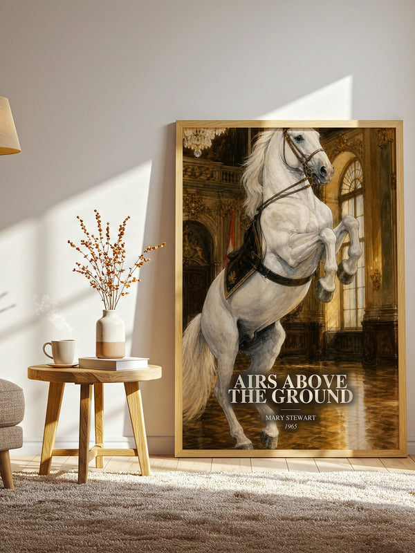 Airs Above the Ground watercolour print in frame leaning in hallway – thriller wall art