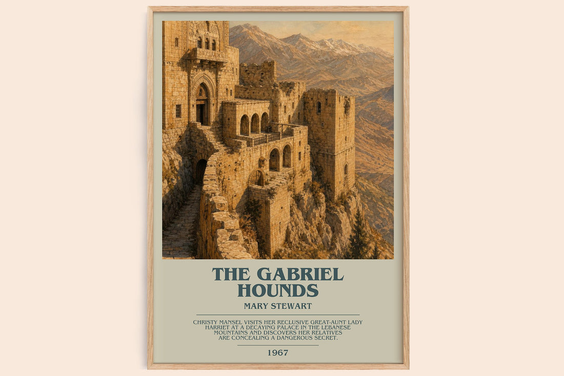 The Gabriel Hounds bookish book poster by Mary Stewart – framed literary art print