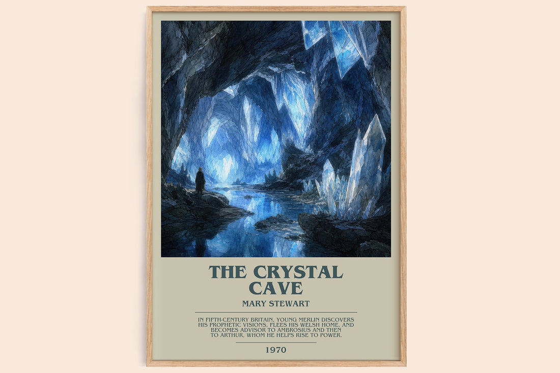 The Crystal Cave bookish book poster by Mary Stewart – framed literary art print