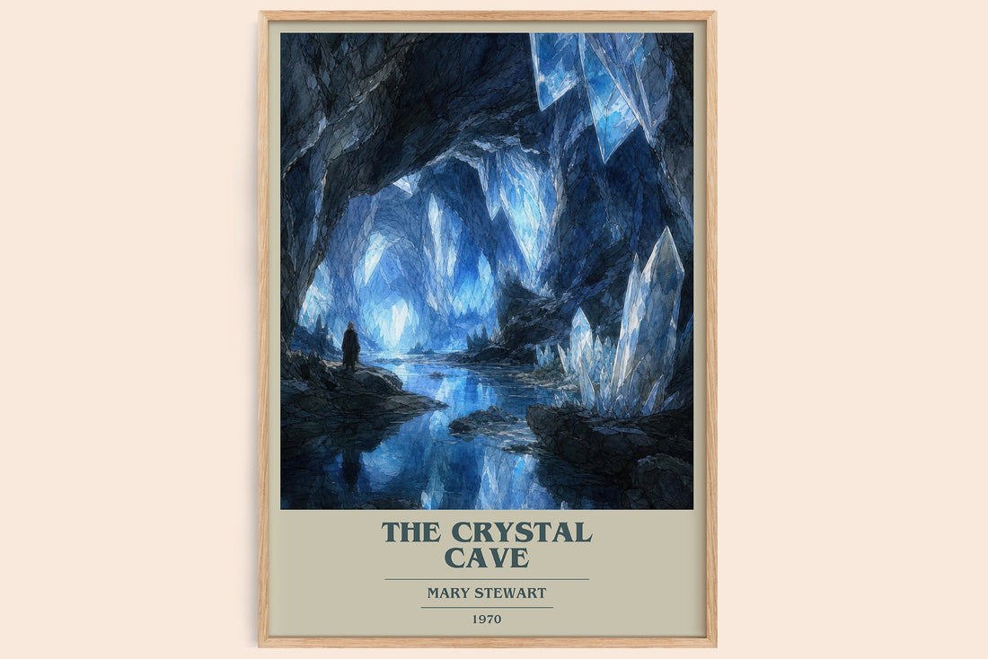 The Crystal Cave book cover book poster by Mary Stewart – framed literary art print