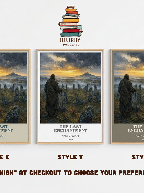 The Last Enchantment book cover print in frame leaning in hallway – fantasy wall art