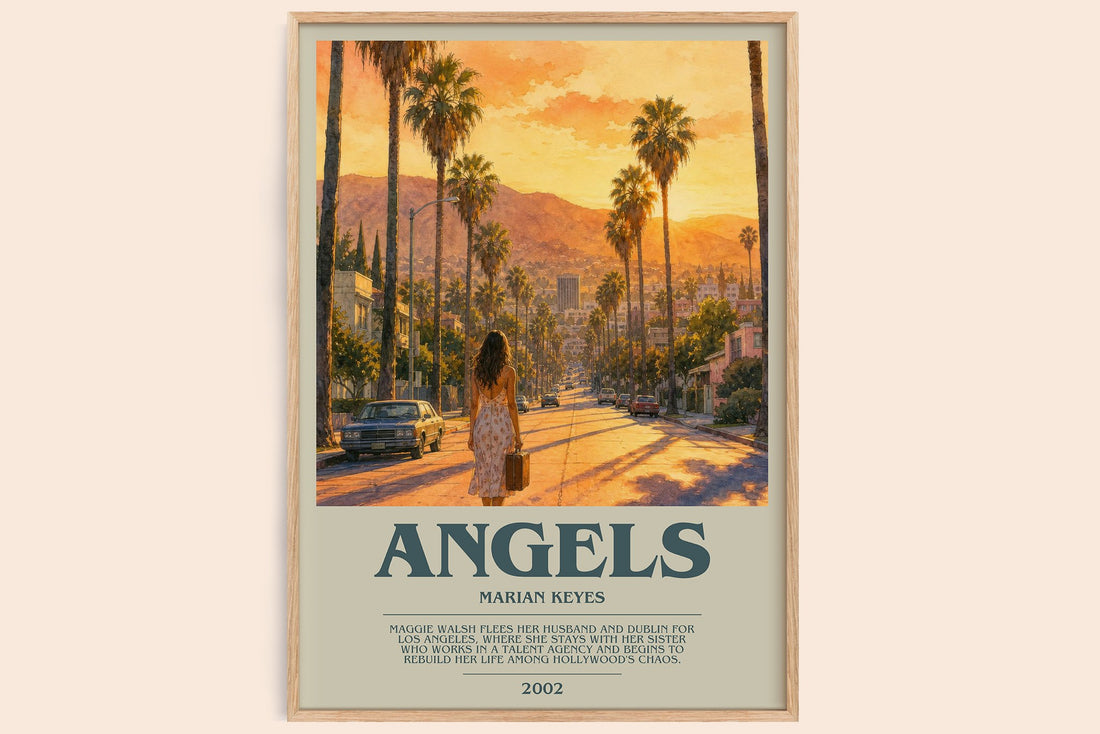 Angels bookish book poster by Marian Keyes – framed literary art print