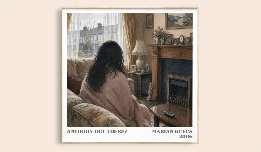 Anybody Out There? literary book poster by Marian Keyes – framed literary art print