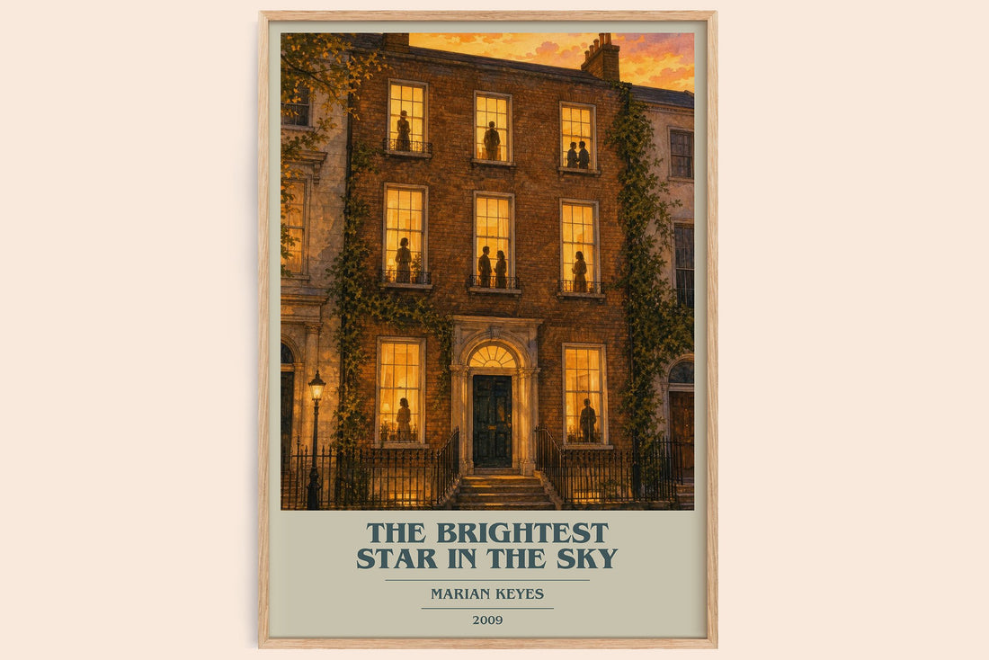The Brightest Star in the Sky book cover book poster by Marian Keyes – framed literary art print