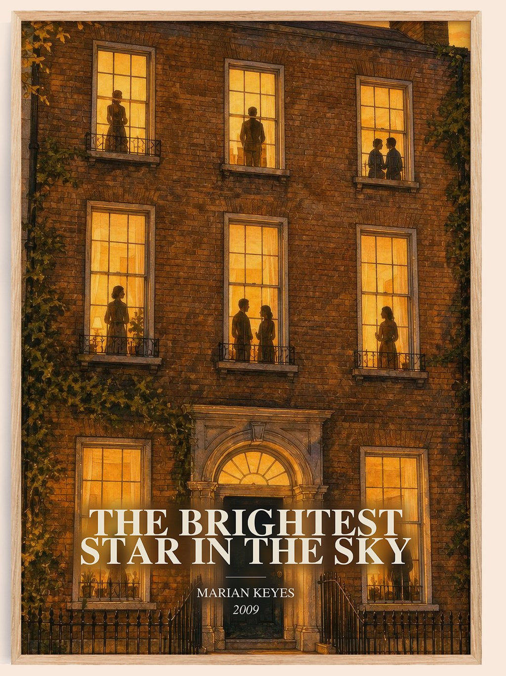 The Brightest Star in the Sky watercolour book poster by Marian Keyes – framed literary art print