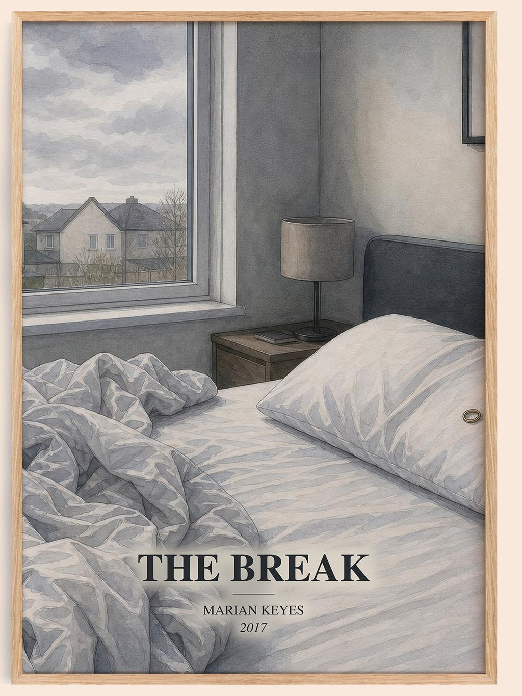 The Break watercolour book poster by Marian Keyes – framed literary art print
