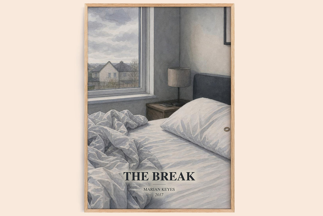 The Break watercolour book poster by Marian Keyes – framed literary art print