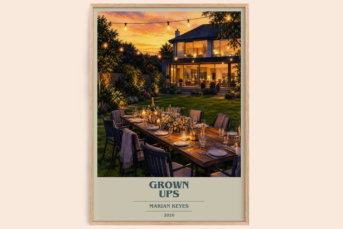 Grown Ups book cover book poster by Marian Keyes – framed literary art print