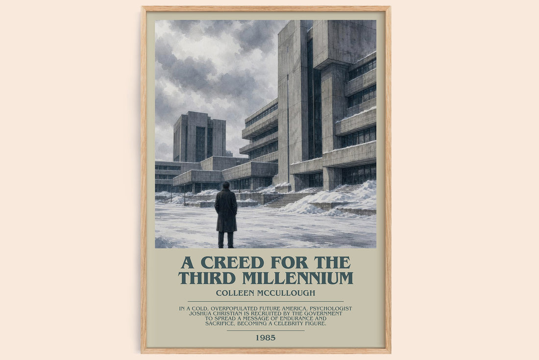 A Creed for the Third Millennium bookish book poster by Colleen McCullough – framed literary art print