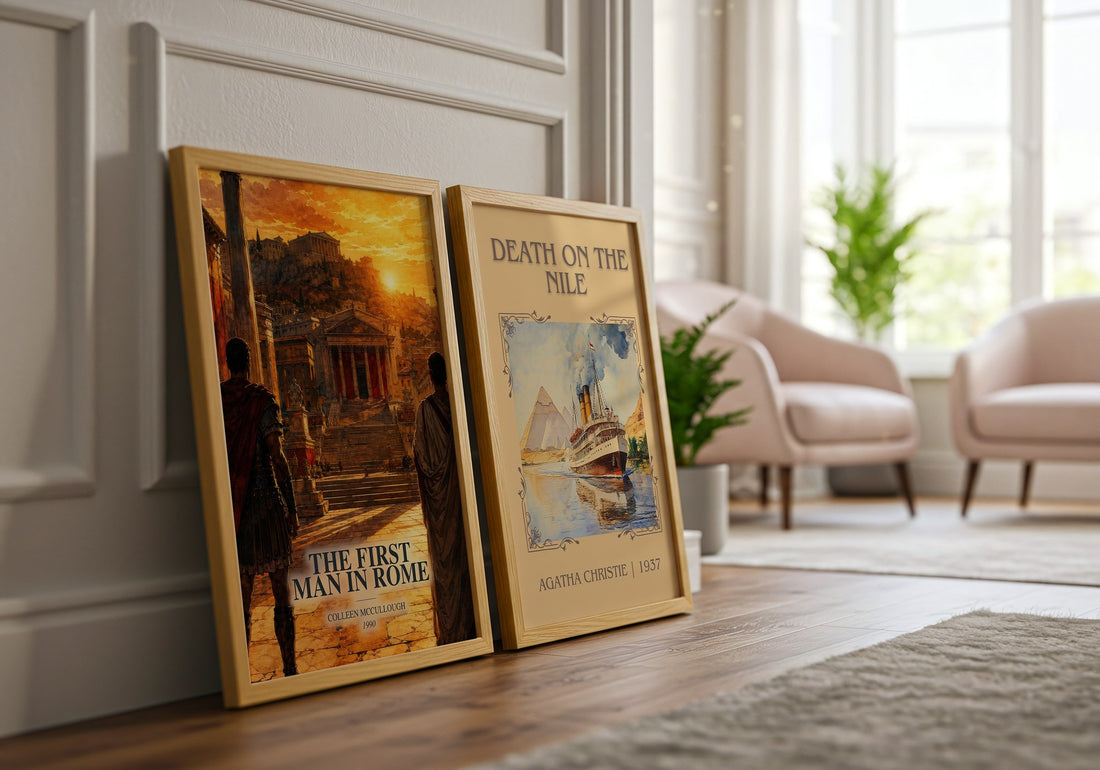 The First Man in Rome watercolour print framed by window – literary home decor