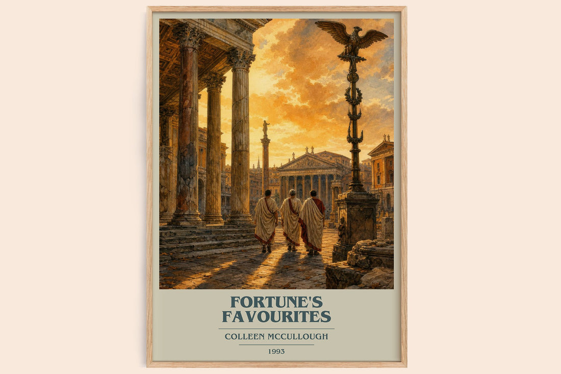 Fortune's Favourites book cover book poster by Colleen McCullough – framed literary art print