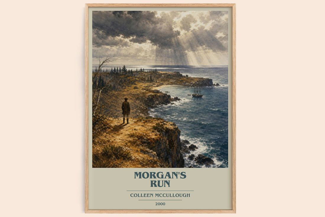 Morgan's Run book cover book poster by Colleen McCullough – framed literary art print