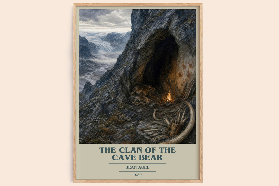 The Clan of the Cave Bear book cover book poster by Jean Auel – framed literary art print