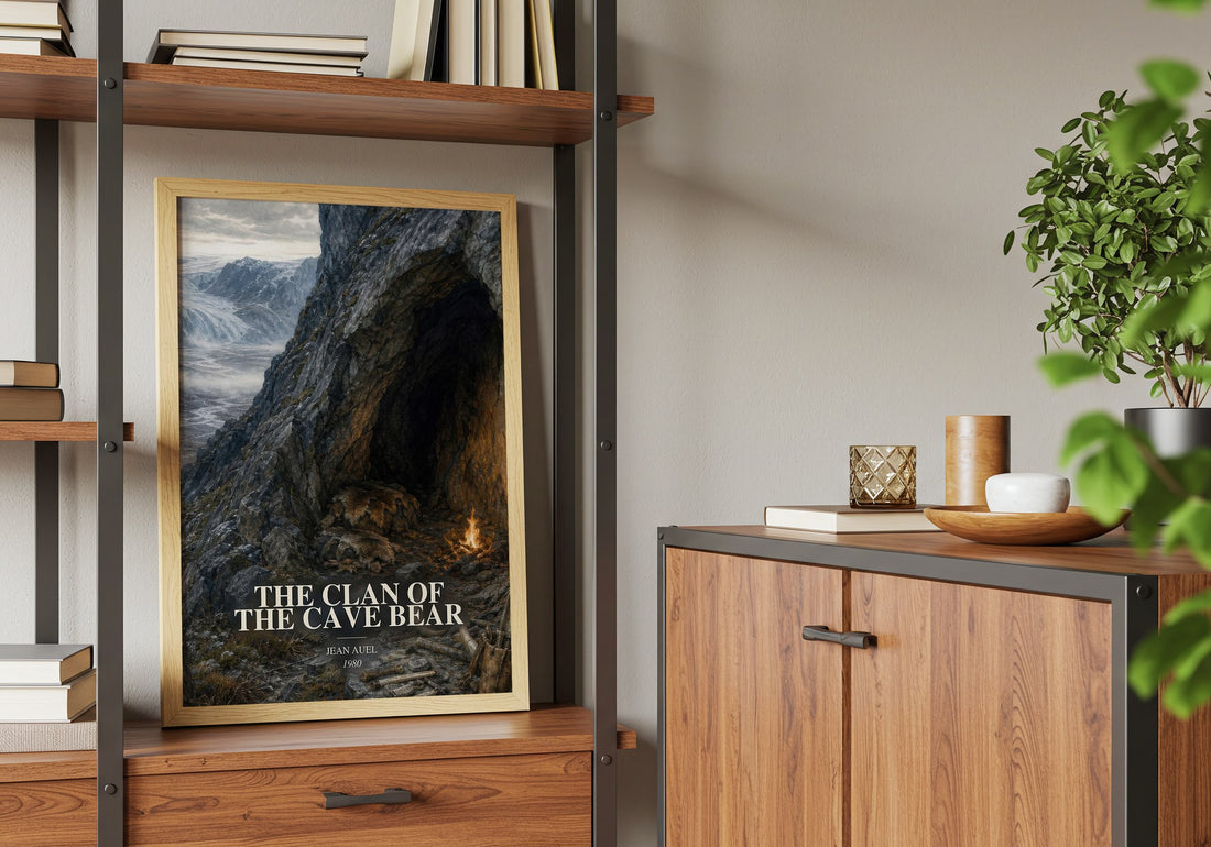 The Clan of the Cave Bear book watercolour illustration paper finish options – matte satin gloss