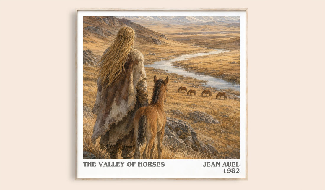 The Valley of Horses literary book poster by Jean Auel – framed literary art print