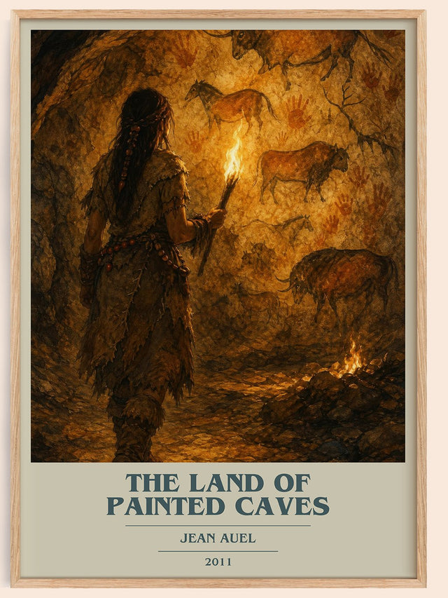 The Land of Painted Caves Book Cover Poster by Jean Auel