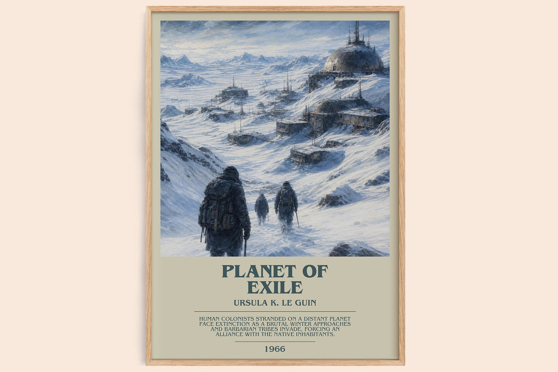 Planet of Exile bookish book poster by Ursula K. Le Guin – framed literary art print