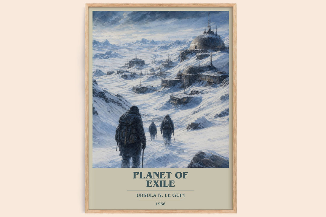 Planet of Exile book cover book poster by Ursula K. Le Guin – framed literary art print