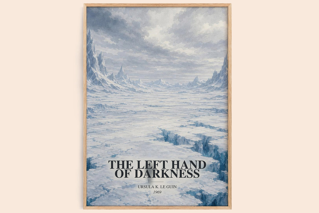 The Left Hand of Darkness watercolour book poster by Ursula K. Le Guin – framed literary art print