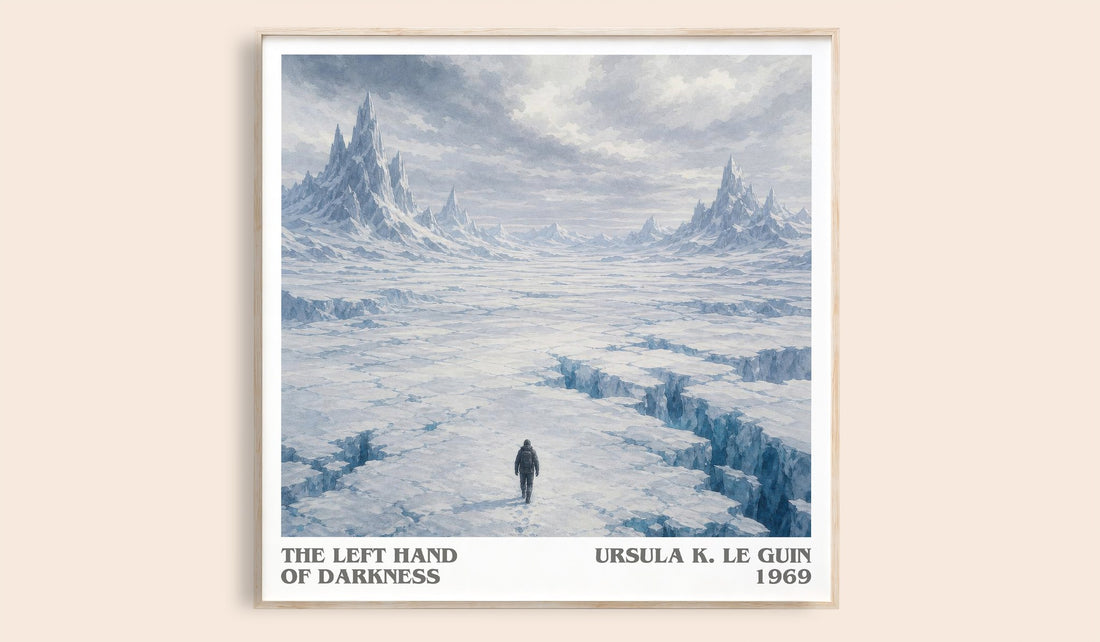 The Left Hand of Darkness literary book poster by Ursula K. Le Guin – framed literary art print